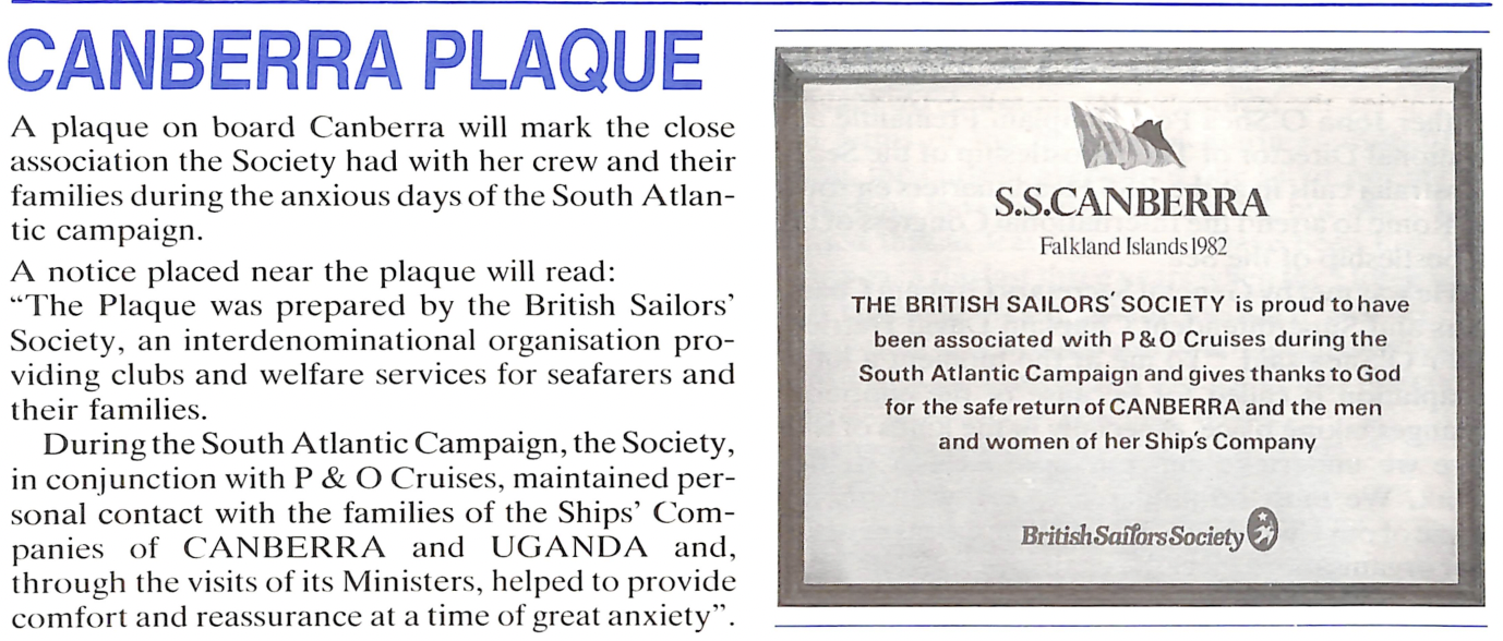 On the 40th anniversary - remembering the role of Sailors’ Society in the Falklands War